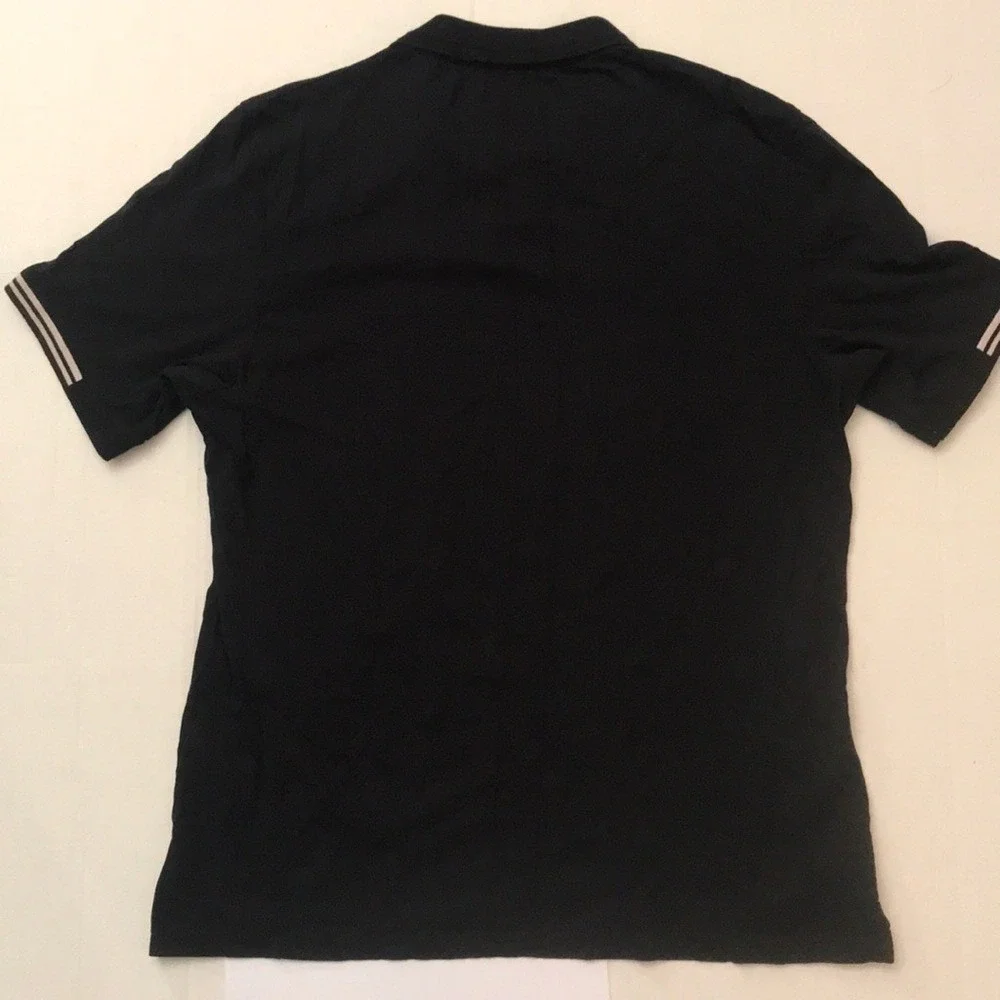 Religion Brand Black Men's Size Large Short Sleeve Polo Praying Skeleton Cotton